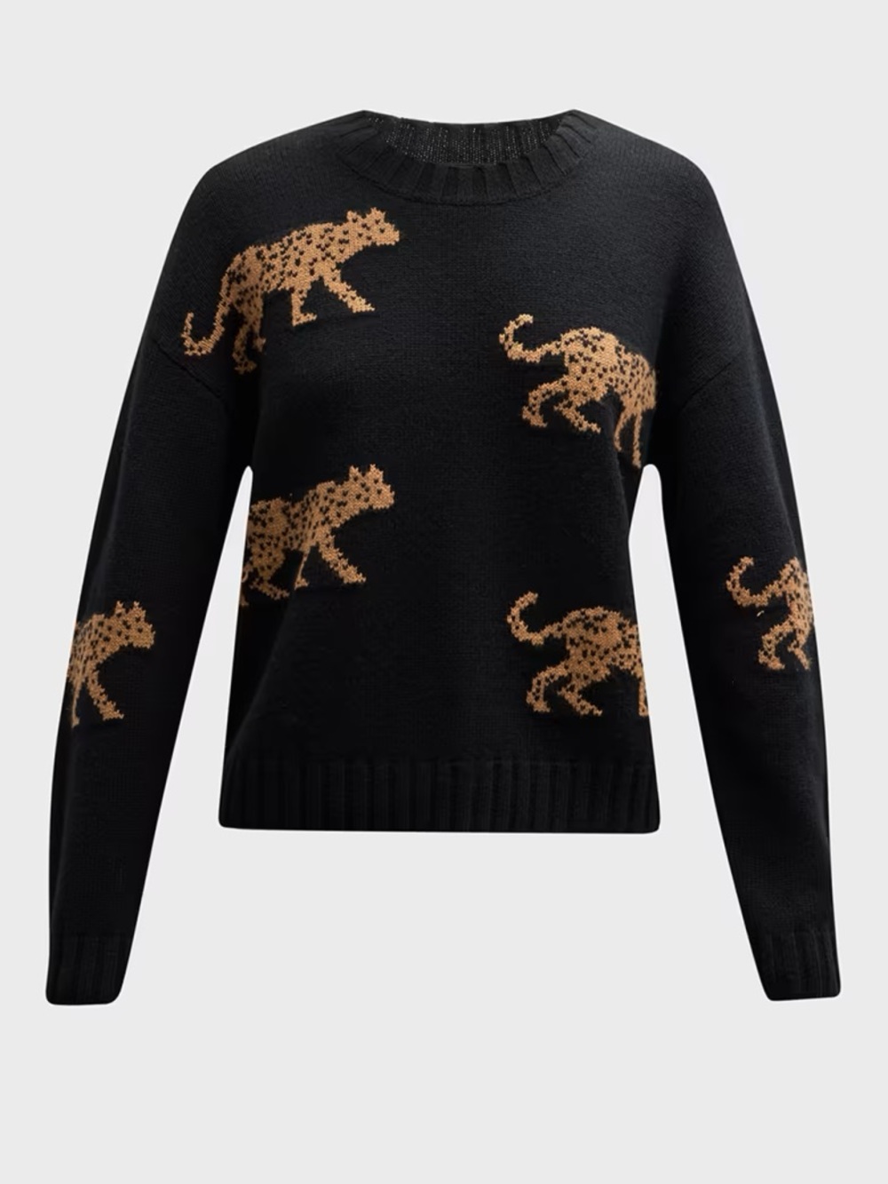 Rails Perci Jungle Cats Intarsia Wool Cashmere Blend Sweater